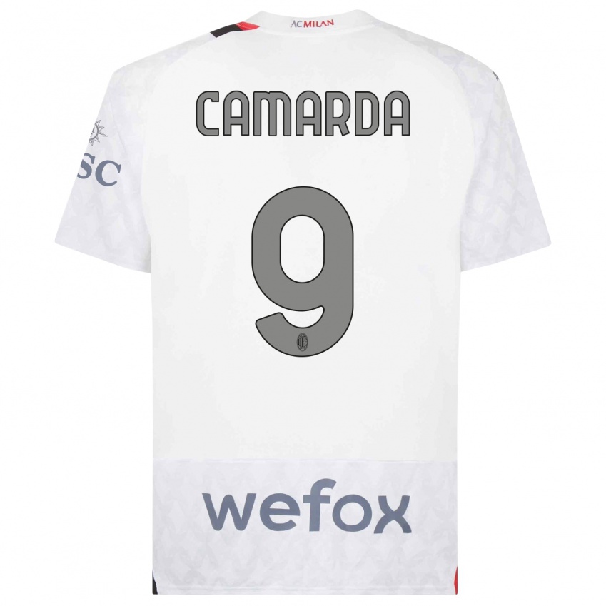 Niño Camiseta Francesco Camarda #9 Blanco 2ª Equipación 2023/24 La Camisa México