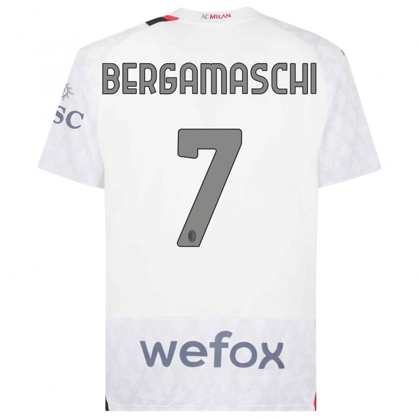 Niño Camiseta Valentina Bergamaschi #7 Blanco 2ª Equipación 2023/24 La Camisa México