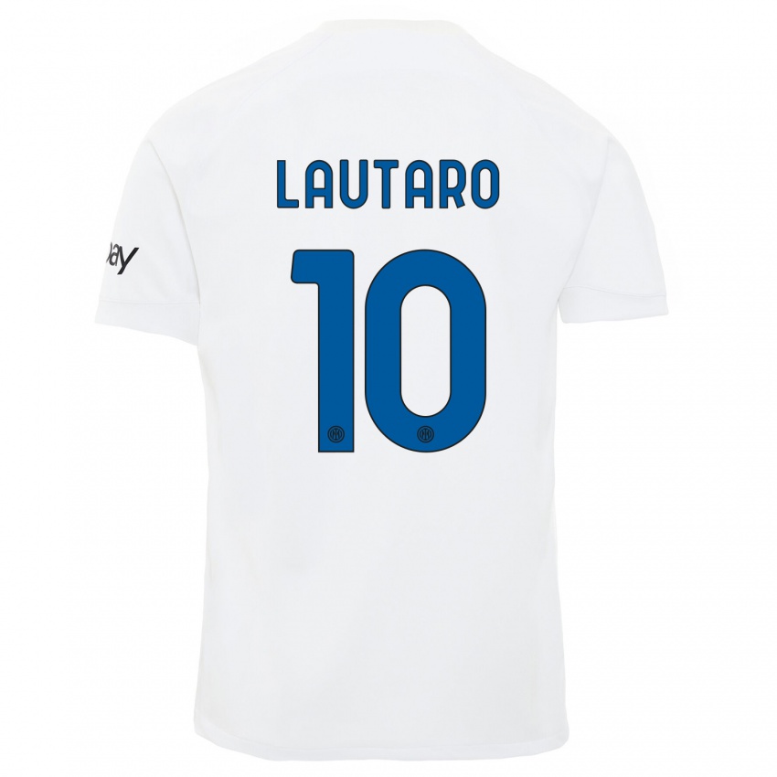 Niño Camiseta Lautaro Martinez #10 Blanco 2ª Equipación 2023/24 La Camisa México