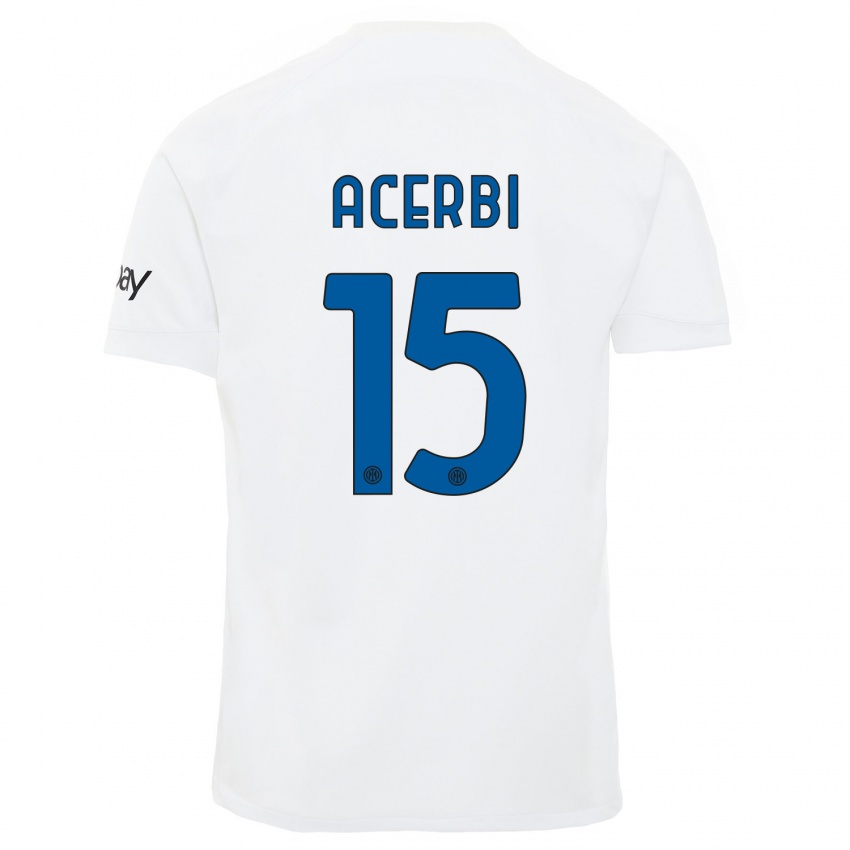 Niño Camiseta Francesco Acerbi #15 Blanco 2ª Equipación 2023/24 La Camisa México