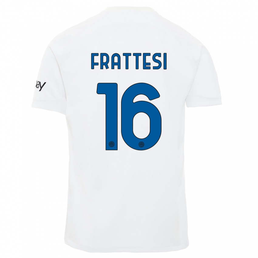 Niño Camiseta Davide Frattesi #16 Blanco 2ª Equipación 2023/24 La Camisa México