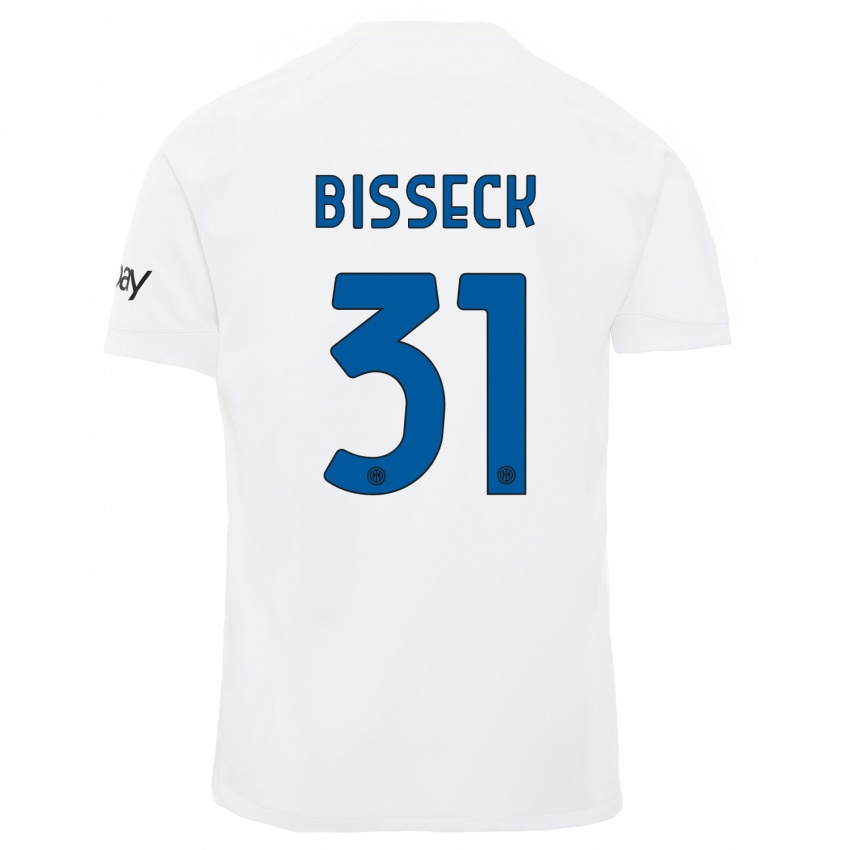 Niño Camiseta Yann Bisseck #31 Blanco 2ª Equipación 2023/24 La Camisa México