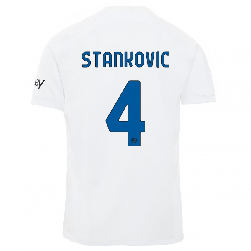 Niño Camiseta Aleksandar Stankovic #4 Blanco 2ª Equipación 2023/24 La Camisa México