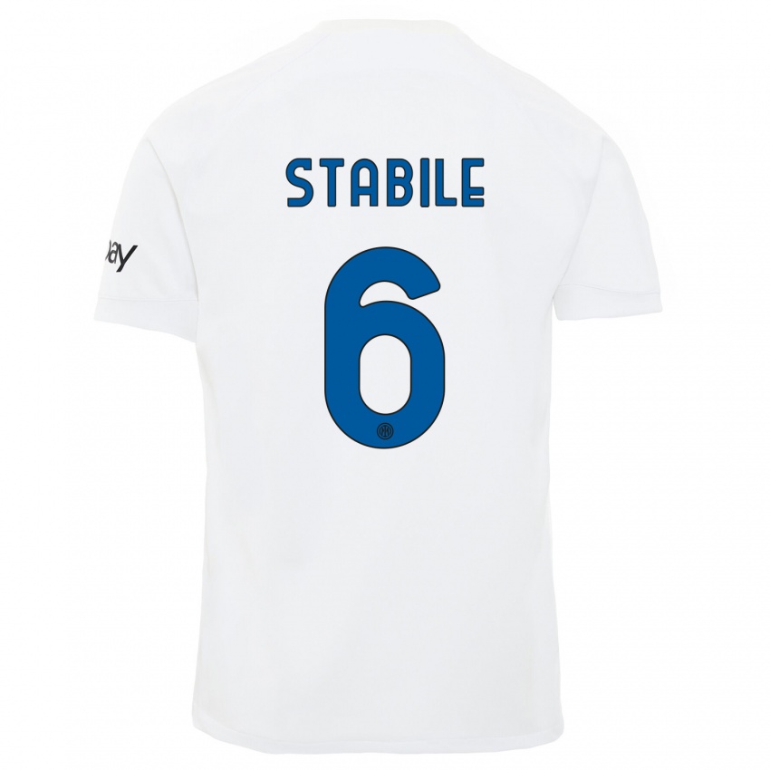 Niño Camiseta Giacomo Stabile #6 Blanco 2ª Equipación 2023/24 La Camisa México