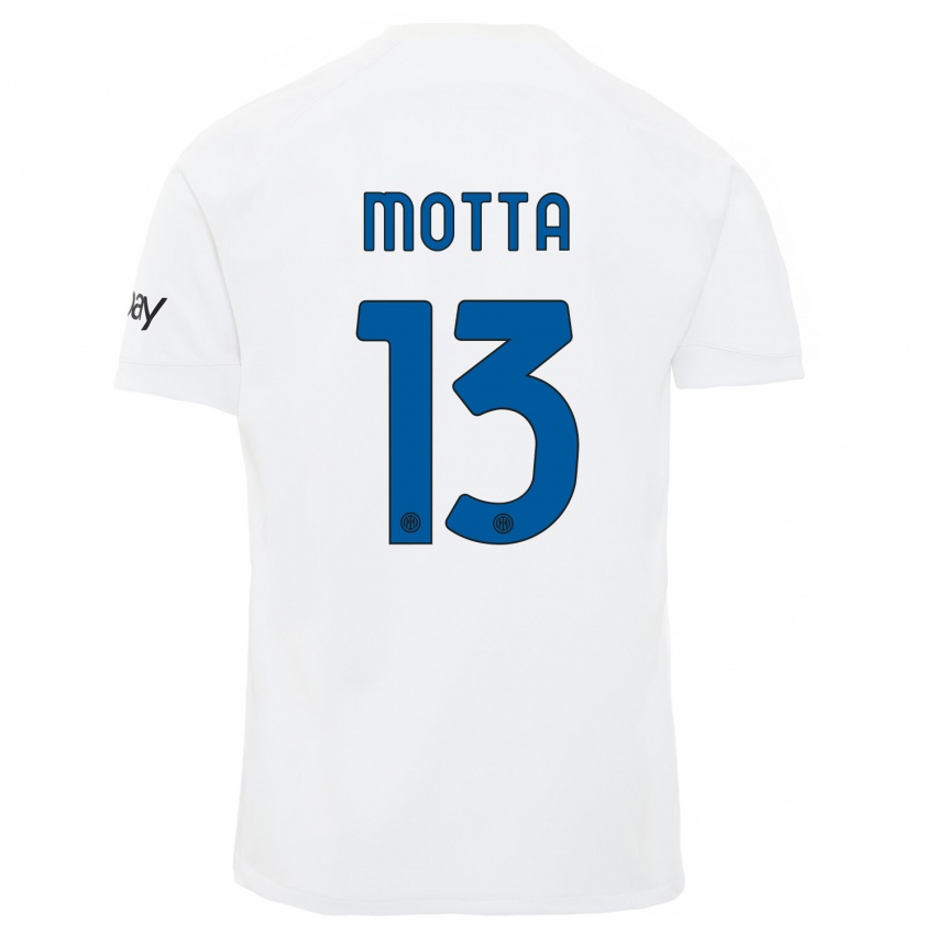 Niño Camiseta Matteo Motta #13 Blanco 2ª Equipación 2023/24 La Camisa México