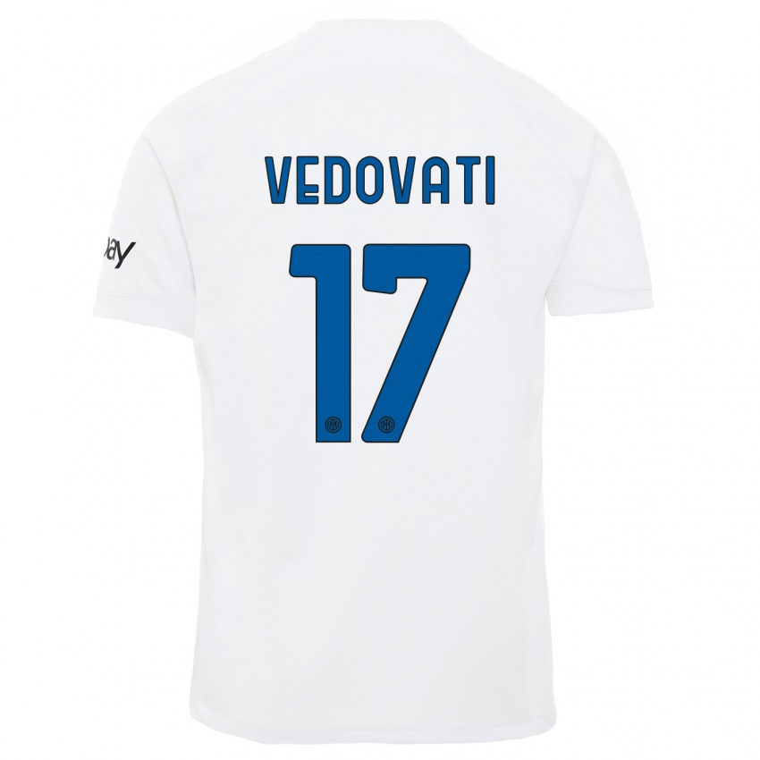 Niño Camiseta Gabriele Vedovati #17 Blanco 2ª Equipación 2023/24 La Camisa México