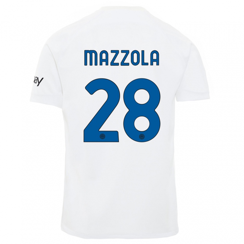 Niño Camiseta Giuseppe Mazzola #28 Blanco 2ª Equipación 2023/24 La Camisa México