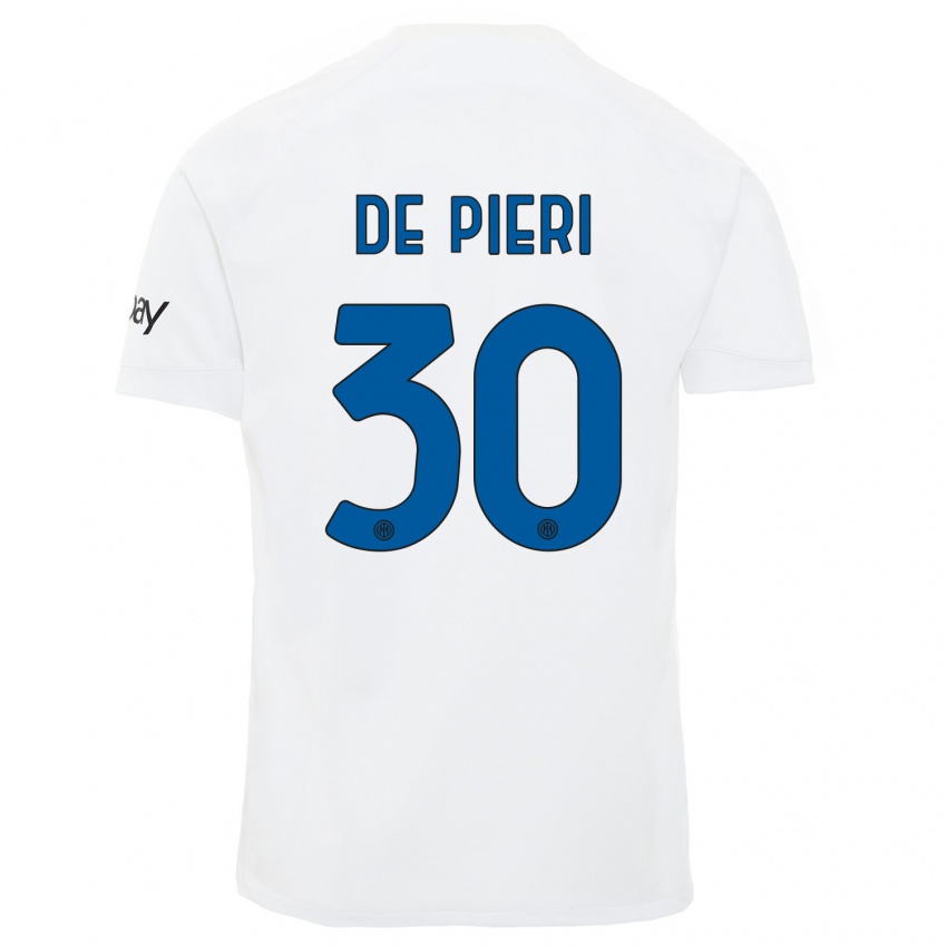Niño Camiseta Giacomo De Pieri #30 Blanco 2ª Equipación 2023/24 La Camisa México