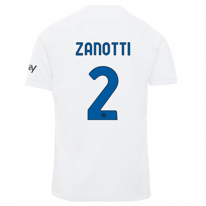 Niño Camiseta Mattia Zanotti #2 Blanco 2ª Equipación 2023/24 La Camisa México