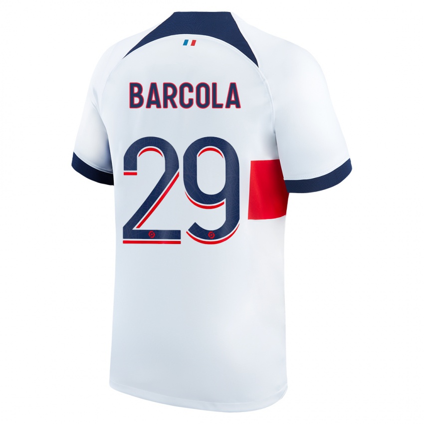 Niño Camiseta Bradley Barcola #29 Blanco 2ª Equipación 2023/24 La Camisa México