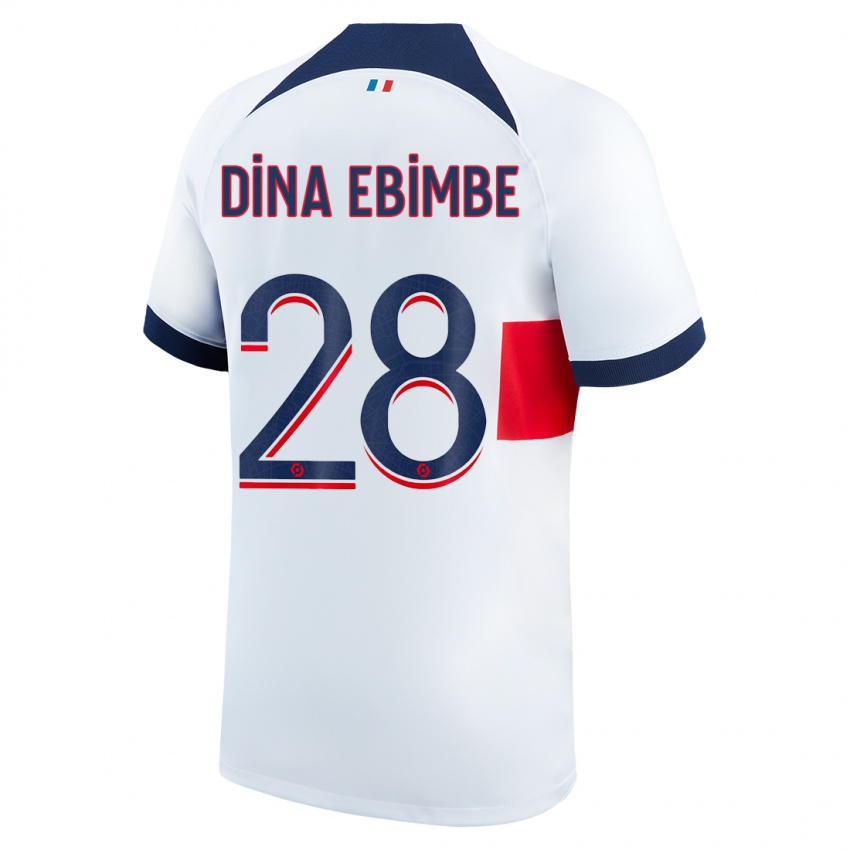 Niño Camiseta Eric Junior Dina Ebimbe #28 Blanco 2ª Equipación 2023/24 La Camisa México