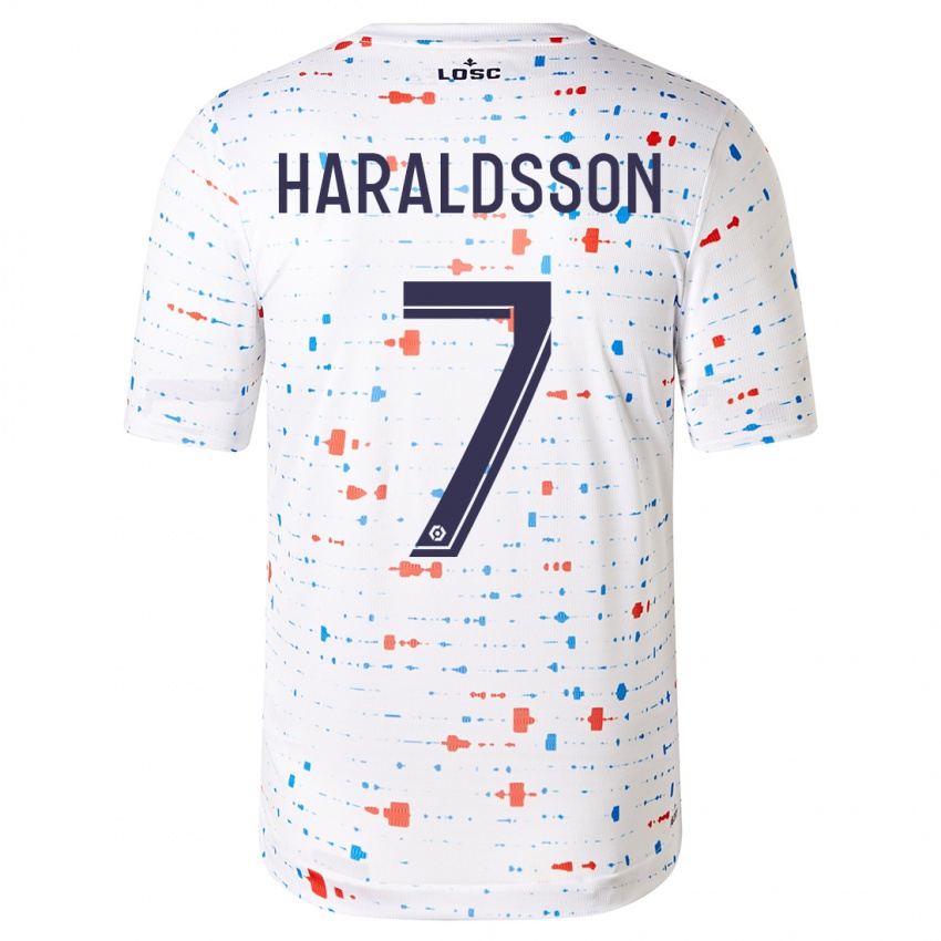 Niño Camiseta Hákon Arnar Haraldsson #7 Blanco 2ª Equipación 2023/24 La Camisa México
