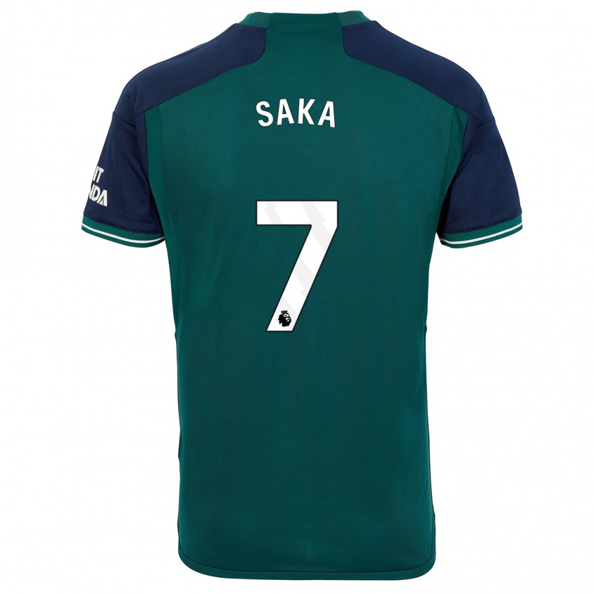 Niño Camiseta Bukayo Saka #7 Verde Equipación Tercera 2023/24 La Camisa México