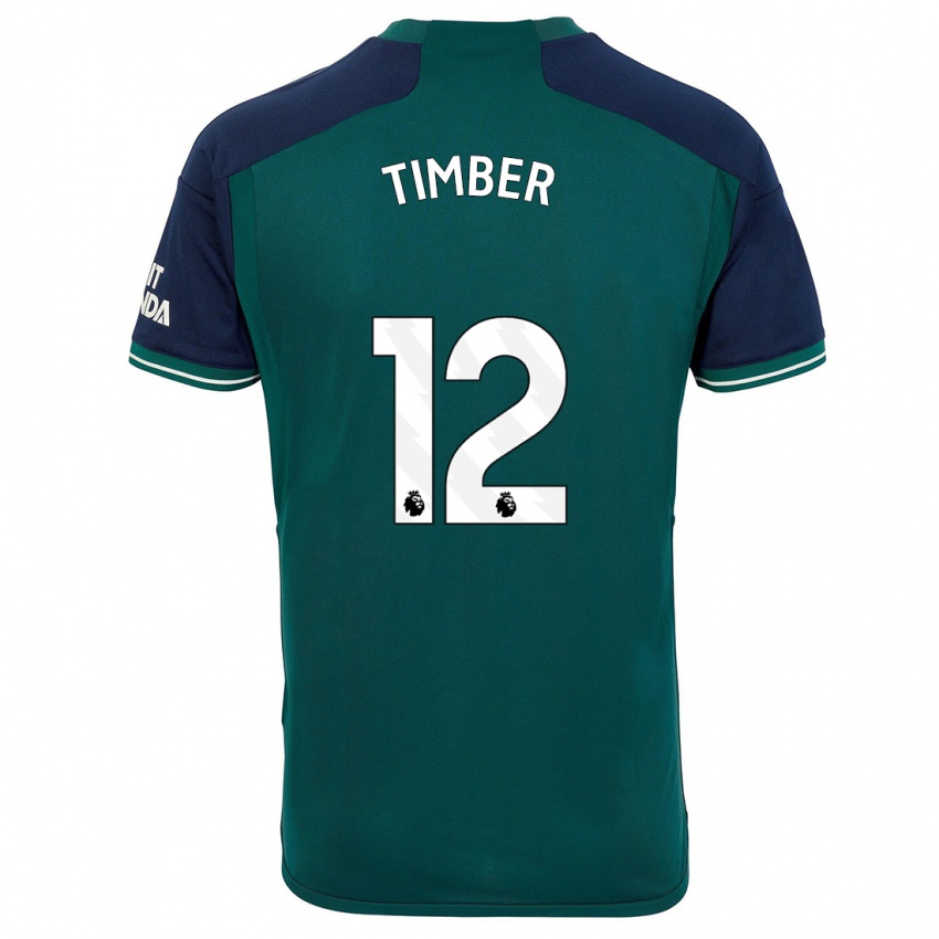 Niño Camiseta Jurrien Timber #12 Verde Equipación Tercera 2023/24 La Camisa México