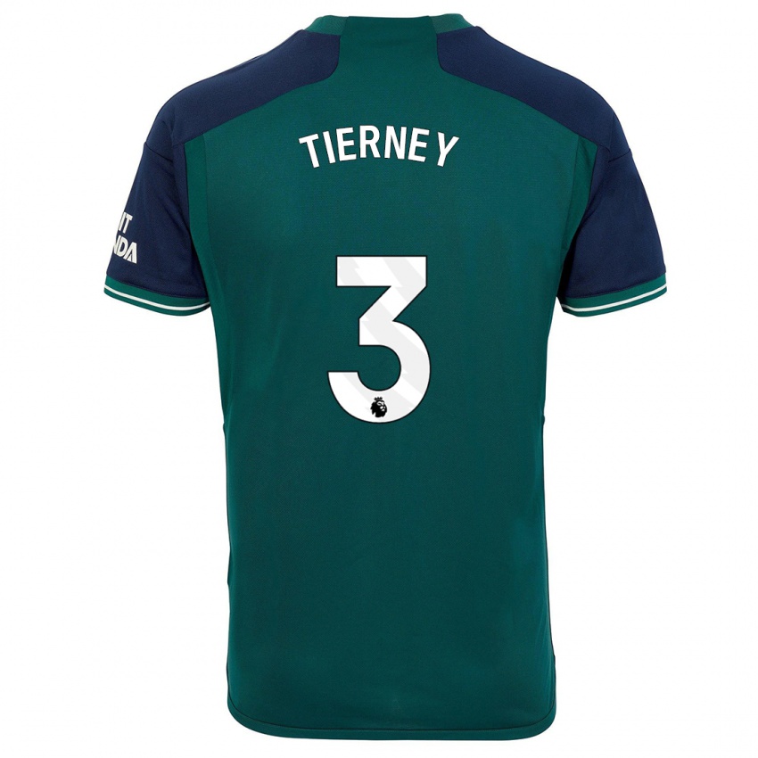 Niño Camiseta Kieran Tierney #3 Verde Equipación Tercera 2023/24 La Camisa México