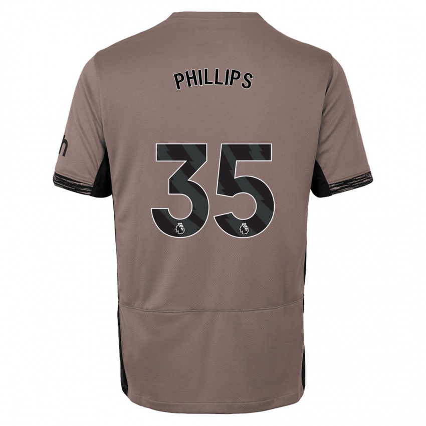 Niño Camiseta Ashley Phillips #35 Beige Obscuro Equipación Tercera 2023/24 La Camisa México