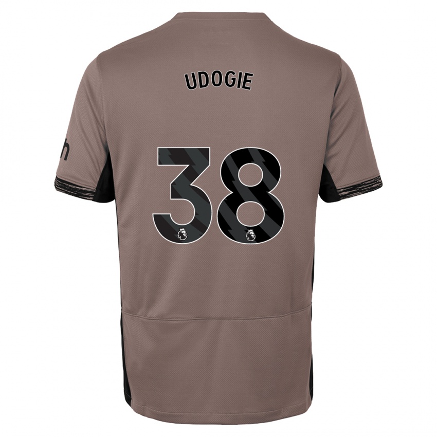 Niño Camiseta Destiny Udogie #38 Beige Obscuro Equipación Tercera 2023/24 La Camisa México