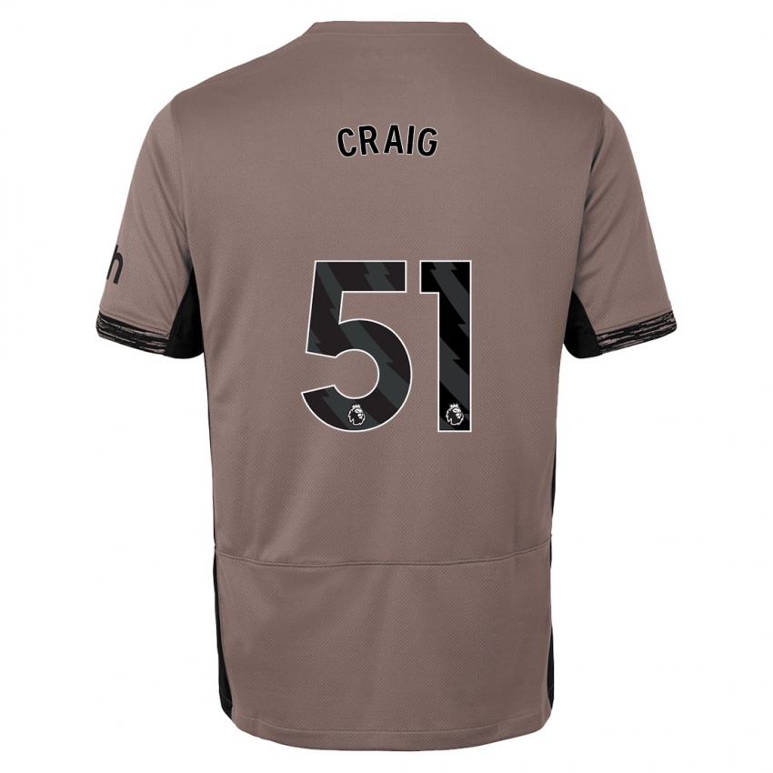 Niño Camiseta Matthew Craig #51 Beige Obscuro Equipación Tercera 2023/24 La Camisa México