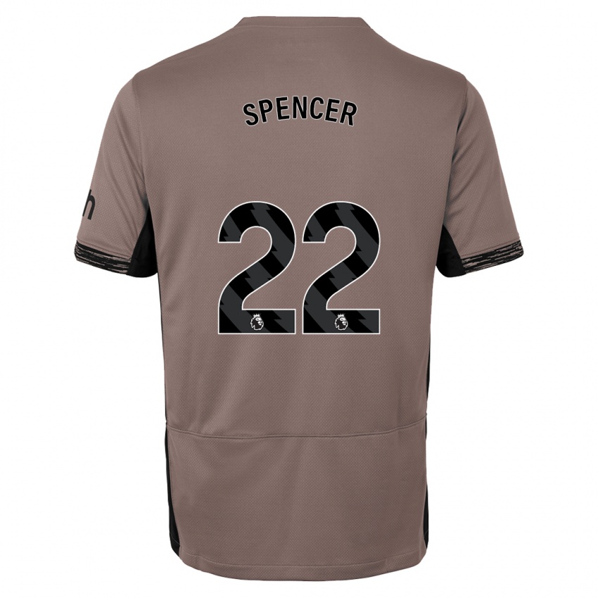 Niño Camiseta Rebecca Spencer #22 Beige Obscuro Equipación Tercera 2023/24 La Camisa México