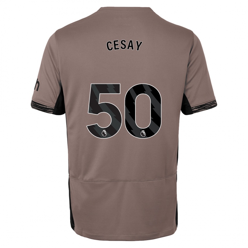 Niño Camiseta Kallum Cesay #50 Beige Obscuro Equipación Tercera 2023/24 La Camisa México