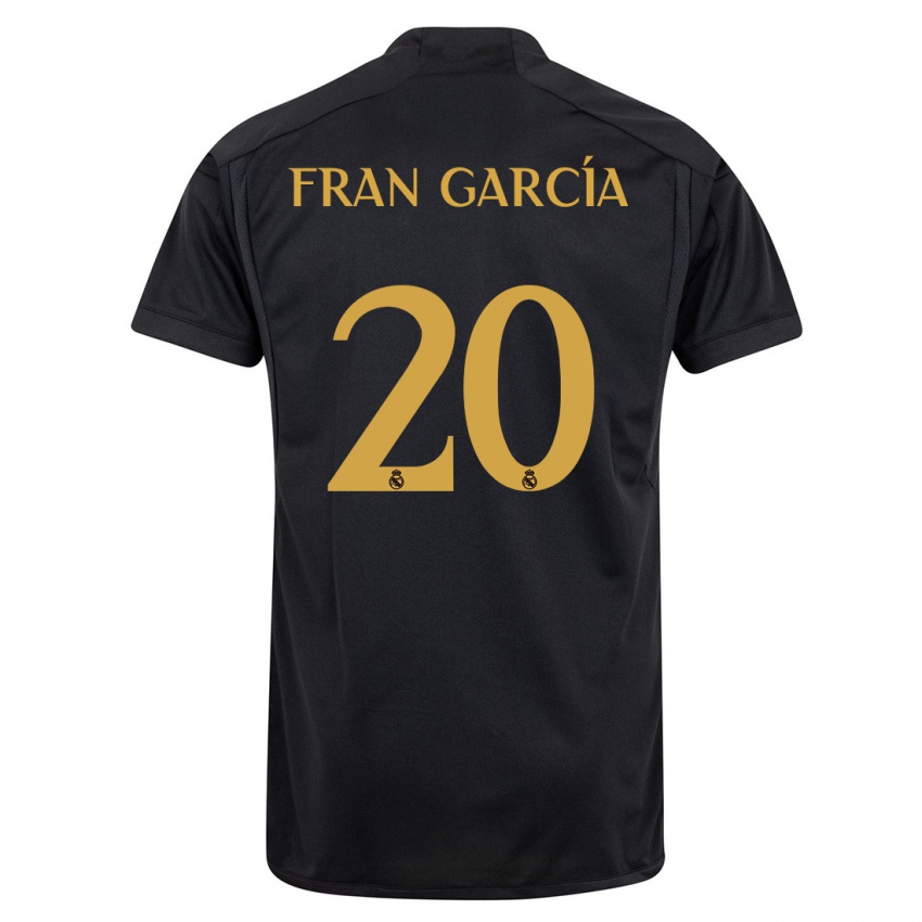 Niño Camiseta Fran García #20 Negro Equipación Tercera 2023/24 La Camisa México