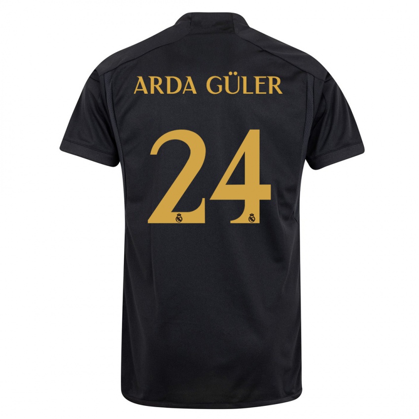 Niño Camiseta Arda Güler #24 Negro Equipación Tercera 2023/24 La Camisa México