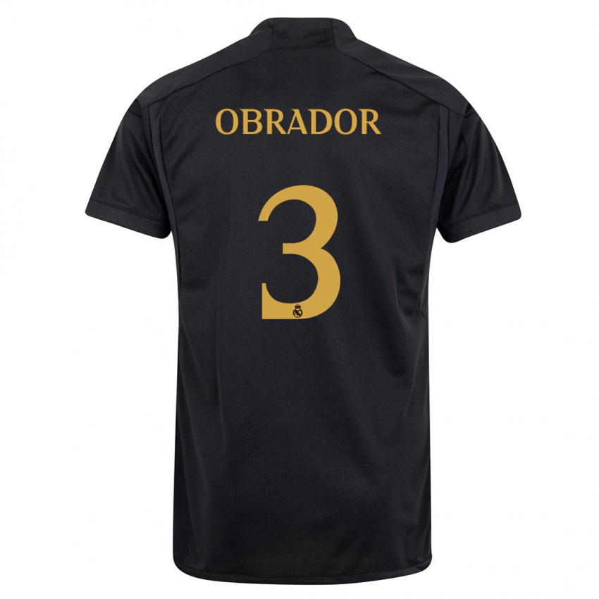 Niño Camiseta Rafel Obrador #3 Negro Equipación Tercera 2023/24 La Camisa México