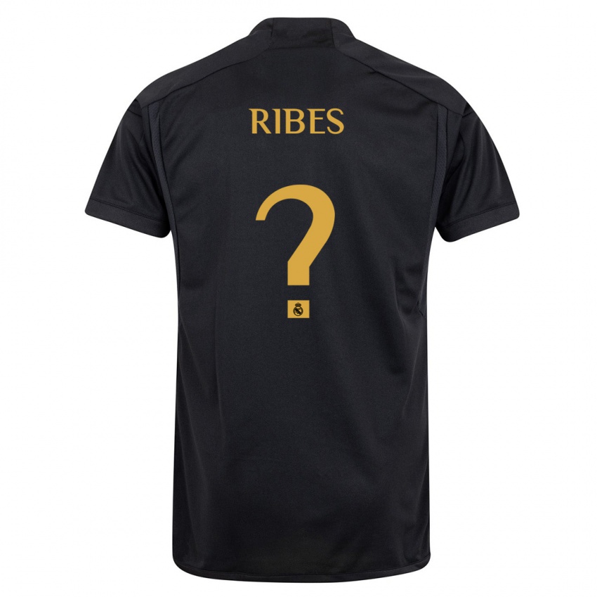 Niño Camiseta Kike Ribes #0 Negro Equipación Tercera 2023/24 La Camisa México