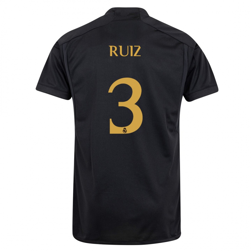 Niño Camiseta David Ruiz #3 Negro Equipación Tercera 2023/24 La Camisa México