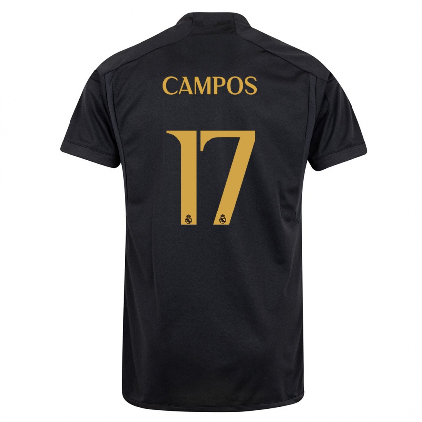 Niño Camiseta Andrés Campos #17 Negro Equipación Tercera 2023/24 La Camisa México