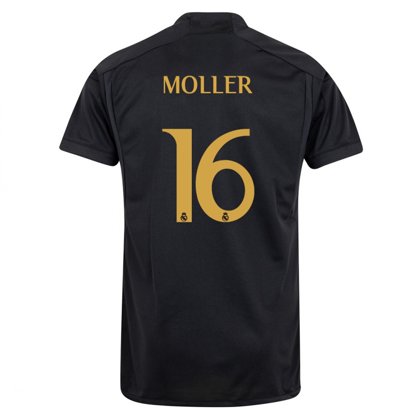 Niño Camiseta Caroline Moller #16 Negro Equipación Tercera 2023/24 La Camisa México