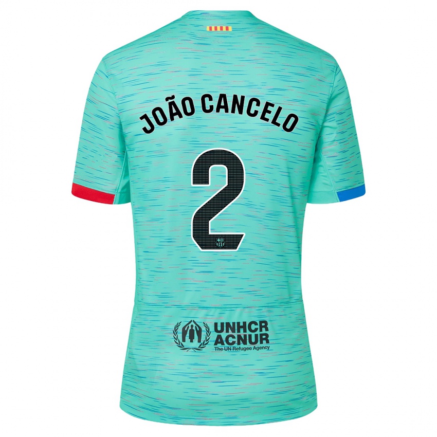 Niño Camiseta Joao Cancelo #2 Aguamarina Clara Equipación Tercera 2023/24 La Camisa México