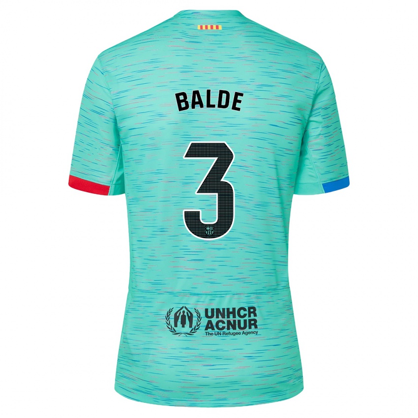 Niño Camiseta Alejandro Balde #3 Aguamarina Clara Equipación Tercera 2023/24 La Camisa México