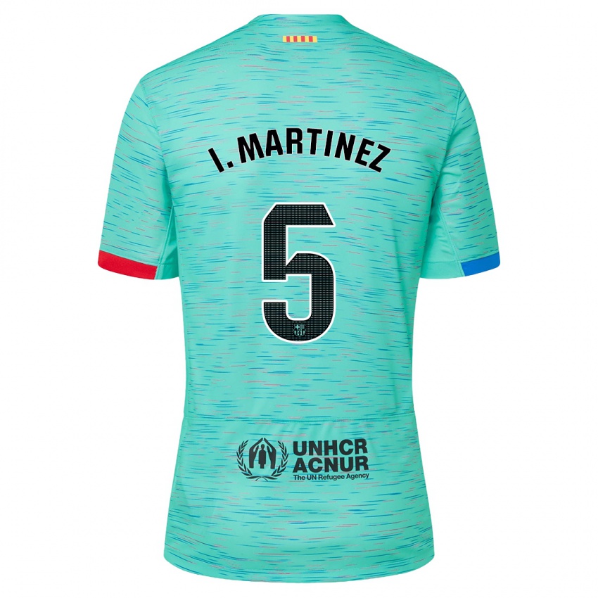 Niño Camiseta Iñigo Martínez #5 Aguamarina Clara Equipación Tercera 2023/24 La Camisa México