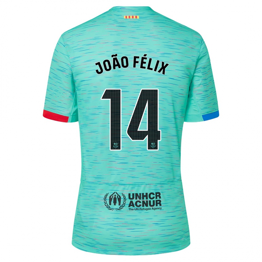 Niño Camiseta Joao Felix #14 Aguamarina Clara Equipación Tercera 2023/24 La Camisa México