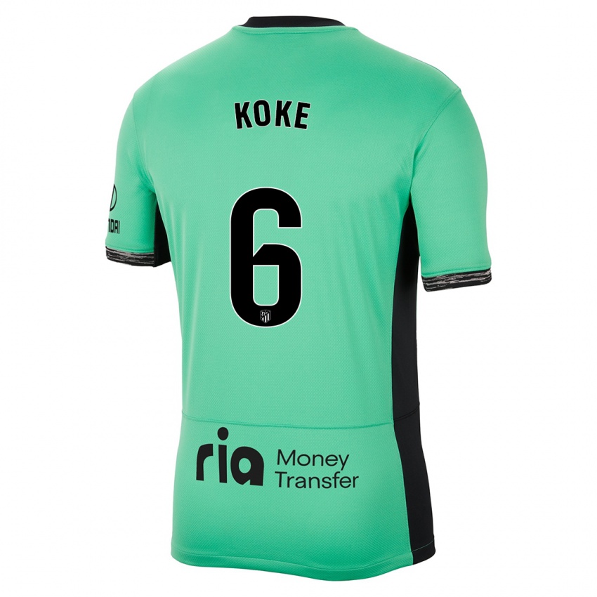 Niño Camiseta Koke #6 Primavera Verde Equipación Tercera 2023/24 La Camisa México