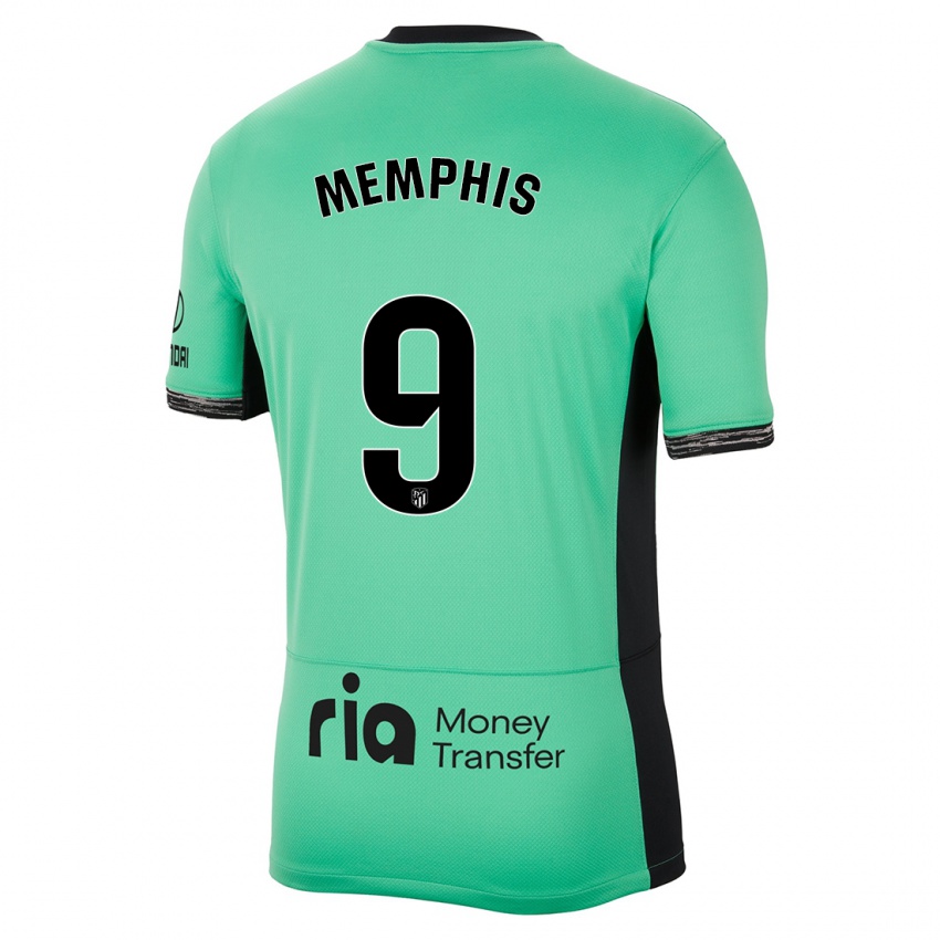 Niño Camiseta Memphis Depay #9 Primavera Verde Equipación Tercera 2023/24 La Camisa México