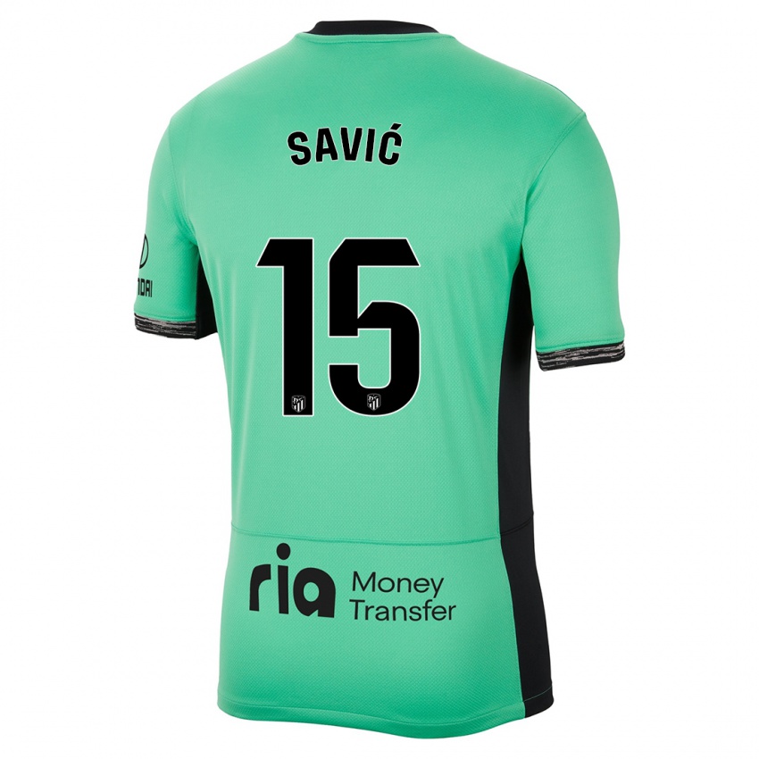 Niño Camiseta Stefan Savic #15 Primavera Verde Equipación Tercera 2023/24 La Camisa México