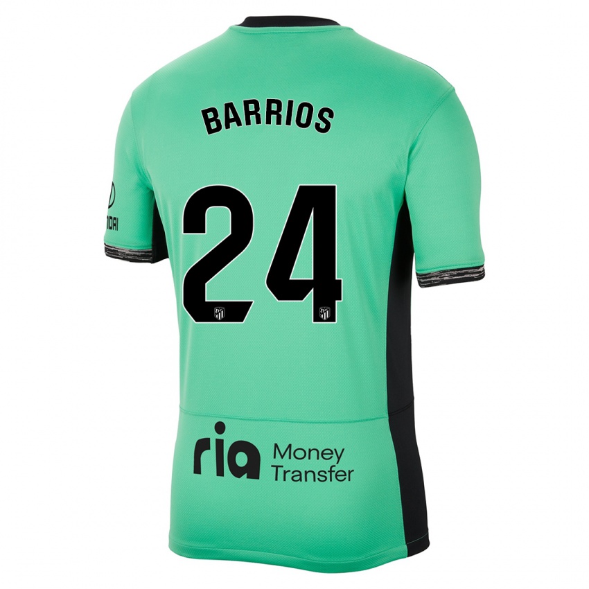 Niño Camiseta Pablo Barrios #24 Primavera Verde Equipación Tercera 2023/24 La Camisa México