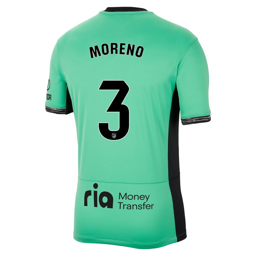 Niño Camiseta Marco Moreno #3 Primavera Verde Equipación Tercera 2023/24 La Camisa México