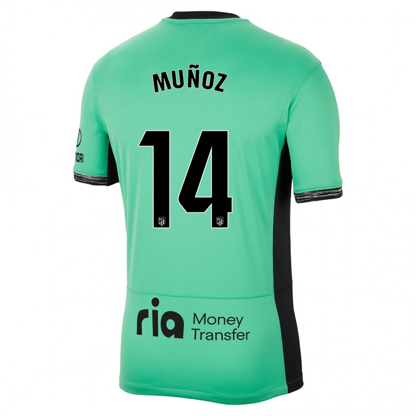 Niño Camiseta David Muñoz #14 Primavera Verde Equipación Tercera 2023/24 La Camisa México