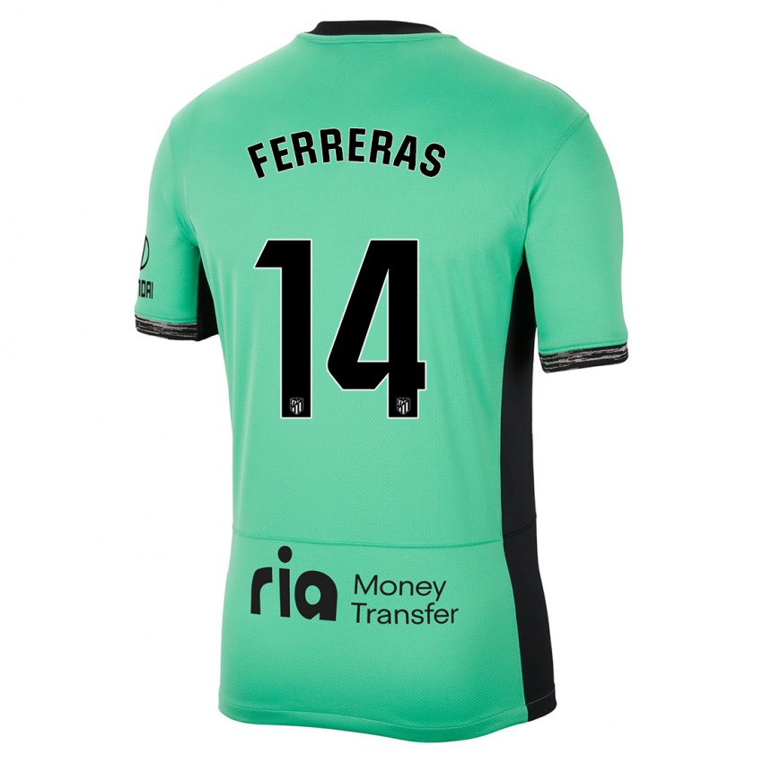 Niño Camiseta Adrian Ferreras #14 Primavera Verde Equipación Tercera 2023/24 La Camisa México