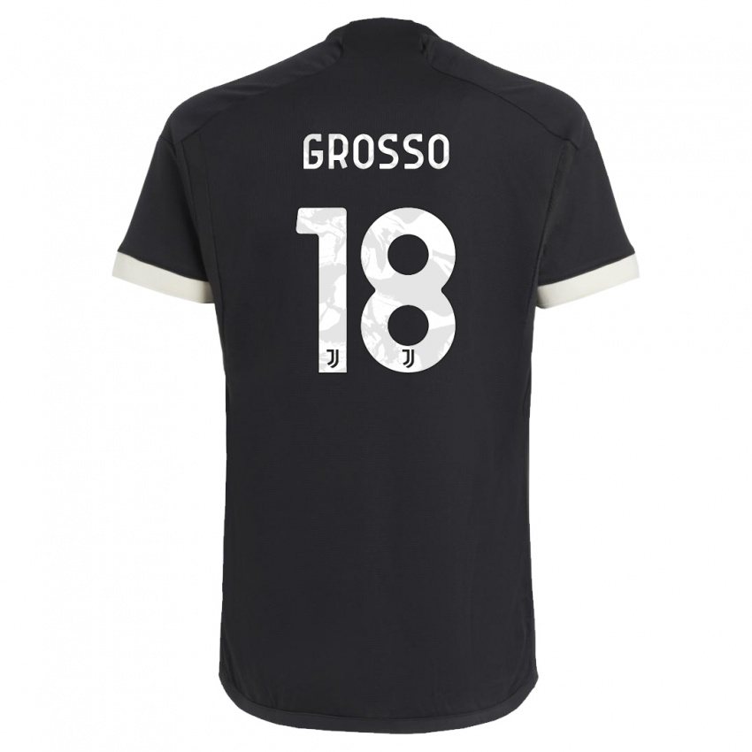 Niño Camiseta Filippo Grosso #18 Negro Equipación Tercera 2023/24 La Camisa México