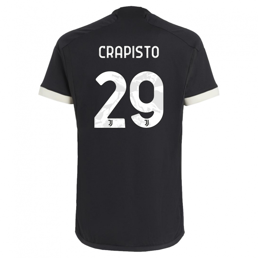 Niño Camiseta Francesco Crapisto #29 Negro Equipación Tercera 2023/24 La Camisa México