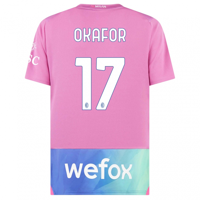 Niño Camiseta Noah Okafor #17 Rosado Morado Equipación Tercera 2023/24 La Camisa México