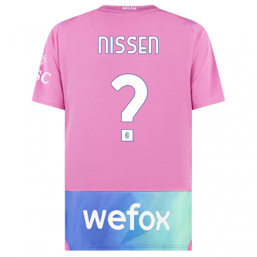 Niño Camiseta Fredrik Nissen #0 Rosado Morado Equipación Tercera 2023/24 La Camisa México