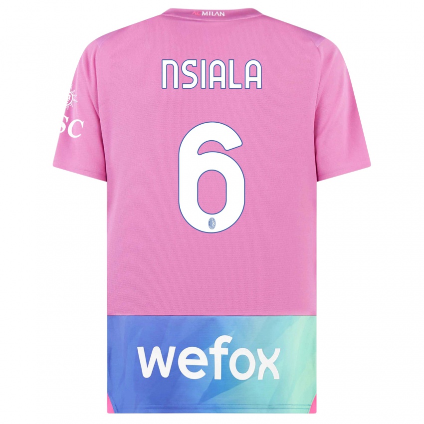 Niño Camiseta Clinton Nsiala #6 Rosado Morado Equipación Tercera 2023/24 La Camisa México