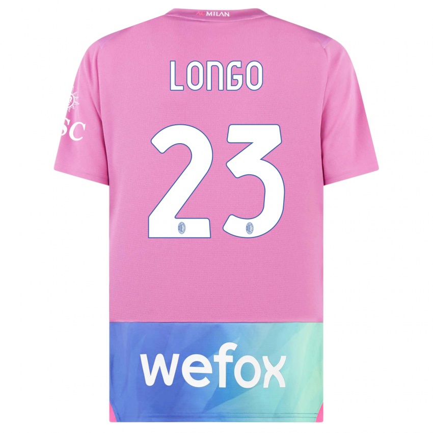 Niño Camiseta Miriam Longo #23 Rosado Morado Equipación Tercera 2023/24 La Camisa México