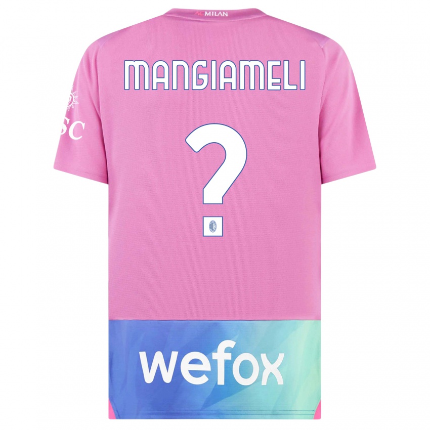 Niño Camiseta Federico Mangiameli #0 Rosado Morado Equipación Tercera 2023/24 La Camisa México