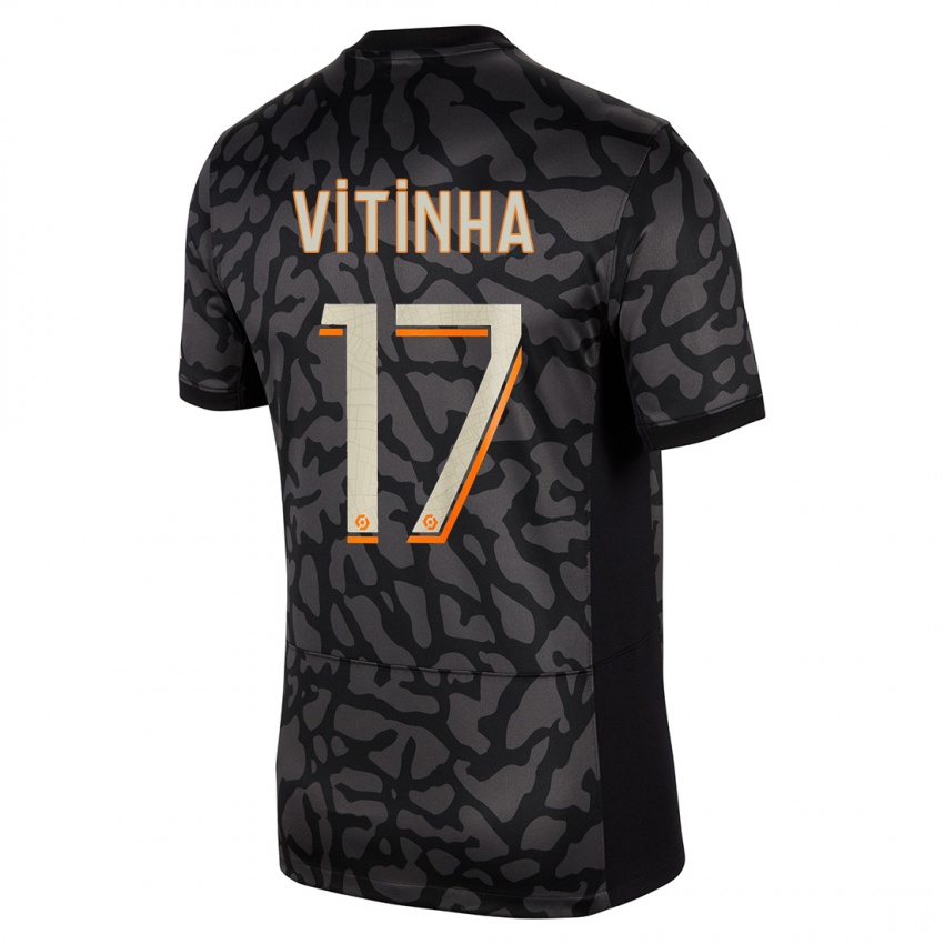 Niño Camiseta Vitinha #17 Negro Equipación Tercera 2023/24 La Camisa México